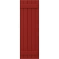 thumbnail image 5 of Ekena Millwork 17 1/2"W x 83"H Americraft Five Board (2 Batten) Exterior Real Wood Joined Board-n-Batten Shutters (Per Pair), Fire Red, 5 of 10
