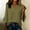 Army Green, variant on Women's Solid V-Neck Quarter Sleeve Blouse Casual Fashion Top