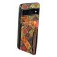 thumbnail image 2 of for Google Pixel 6 Pro Luxury Premium PU Leather + TPU Case with 3 Card Slots, Kickstand Back Case Floral Pattern Skin-Friendly Shock-resistance Cover for Google Pixel 6 Pro, Autumn, 2 of 6