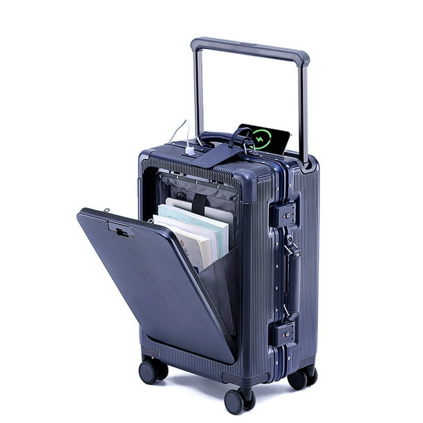 Equipaje con marco de aluminio, contraseña, equipaje de mano con ruedas, rueda Universal silenciosa, caja de viaje de moda, caja de varilla de tracción
