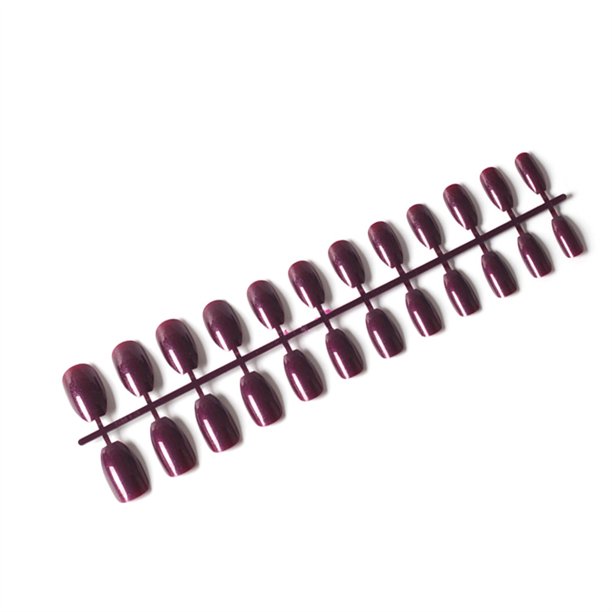 Vogacara 24 piezas de uñas postizas de ataúd resistentes a los arañazos de bailarina corta coloridas uñas acrílicas artificiales de color sólido DIY Juegos de manicura 12 púrpura Vogacara CE011412-12