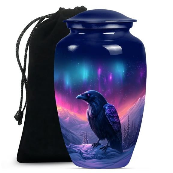 Raven Urn for Ashes Adult Male, Urn for Ashes for Women, Large Urns for Human Ashes, Funeral Urns For Adult Ashes Men (Size - 10inch)