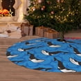 thumbnail image 2 of Cauagu 30" Christmas Tree Skirt Whale And Sea Pattern Christmas Tree Decorations Tree Mat for Xmas Decorations Occasion Holiday Home Decor -30", 2 of 7