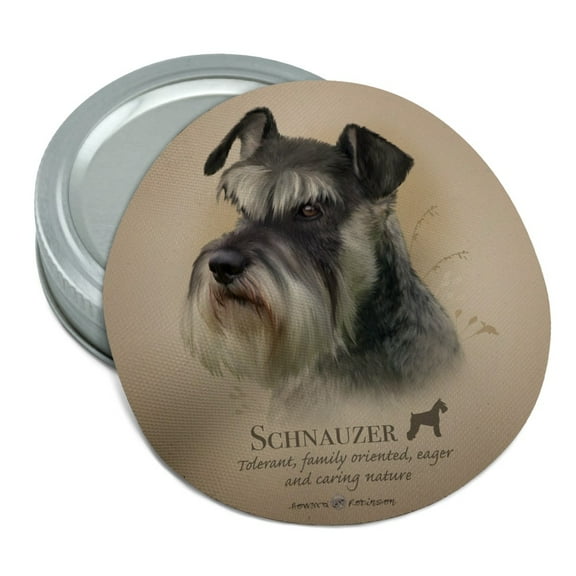Schnauzer Dog Breed Round Rubber Non-Slip Jar Gripper Lid Opener