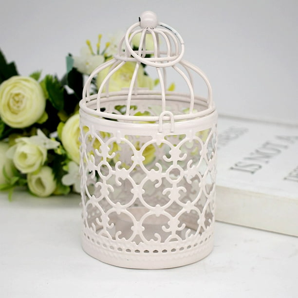 Hanging Bird Cage Candles Holder Retro Iron Candlestick Lantern Home Party  Decor 