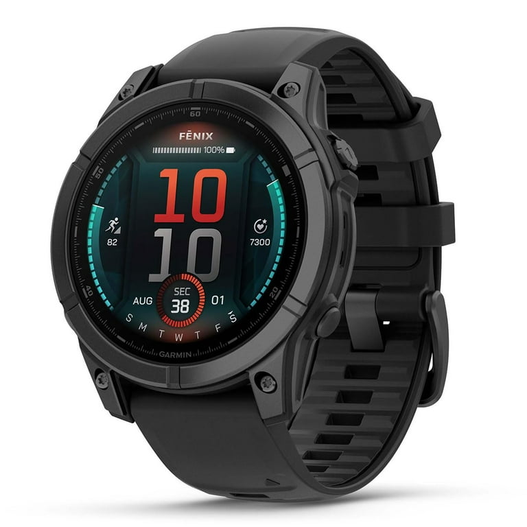 Garmin Fenix E Slate Gray Steel Black Premium Multisport GPS Smartwatch Bundle AMOLED Display Long Lasting Battery Life Strength Workouts with PlayBetter Portable Charger HD Screen Protectors Walmart....