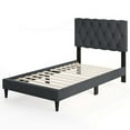 thumbnail image 2 of Costway Twin Size Bed Frame with Button-Tufted Headboard & Wooden Slats Easy Assembly, 2 of 10