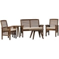 thumbnail image 1 of 5-Piece Solid Acacia Wood Outdoor Conversation Set in Dark Brown, 1 of 3