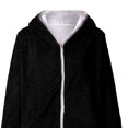 thumbnail image 5 of Womens Oversized Zip Up Sherpa Fleece Jacket with Pockets Hoodie Winter Coat Outerwear Black XXL, 5 of 5