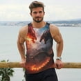 thumbnail image 6 of Logiee Fire Sky Dragon Print Men's Workout Tank Top,Quick Dry Workout Tank Top,Gym Muscle Tee,Fitness Bodybuilding Sleeveless T Shirt-Large, 6 of 7