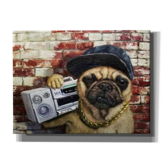 Epic Graffiti 'Who Let The Dogs Out' by Lucia Heffernan, Canvas Wall Art, 16"x12"