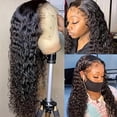 thumbnail image 5 of Front lace 13*4 wig black small curling tube long curly hair full head cover, 5 of 10