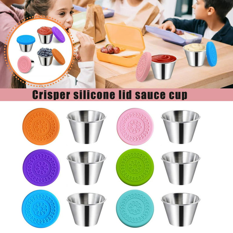 Small Condiment Containers with Leakproof Silicone Lids