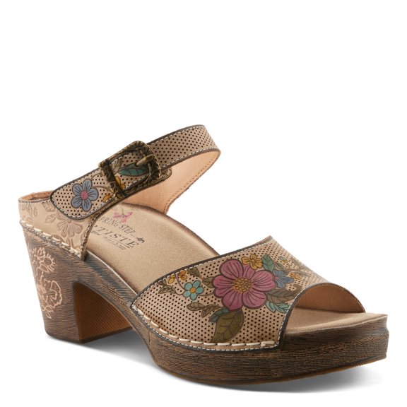 L`Artiste Japhette Women’s Floral Sandal with Cushioned Insole & Easy Fit