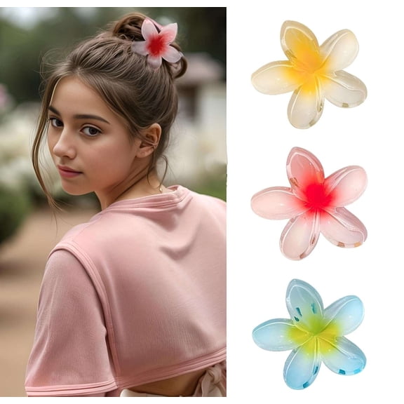 Women’s Flower Hair Clips Set | Lightweight Hair Barrettes & Claws | Stylish Hair Accessories for Everyday Use (Multi-Color Pack 3)