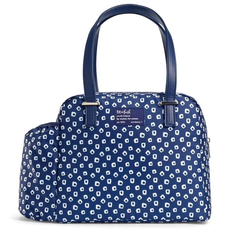 Fit + Fresh Laketown Women's Lunch Bag, Navy Dot photo 3