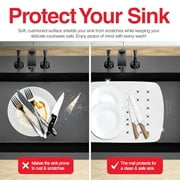 Kitchen Sink Protector Matt, (Clear), By Home Basics | Small Sink Mats For Bottom Of Kitchen Sink | PVC Runner Protector Matt | Pliable With Draining Holes