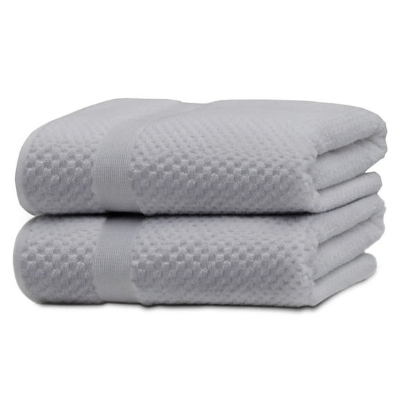 Kingrest Ensemble de 2 Serviettes de Bain 100 % Coton, Ultra-Absorbantes, pour Salle de Bain, Salle de Sport, Hôtel - Gris Pâle