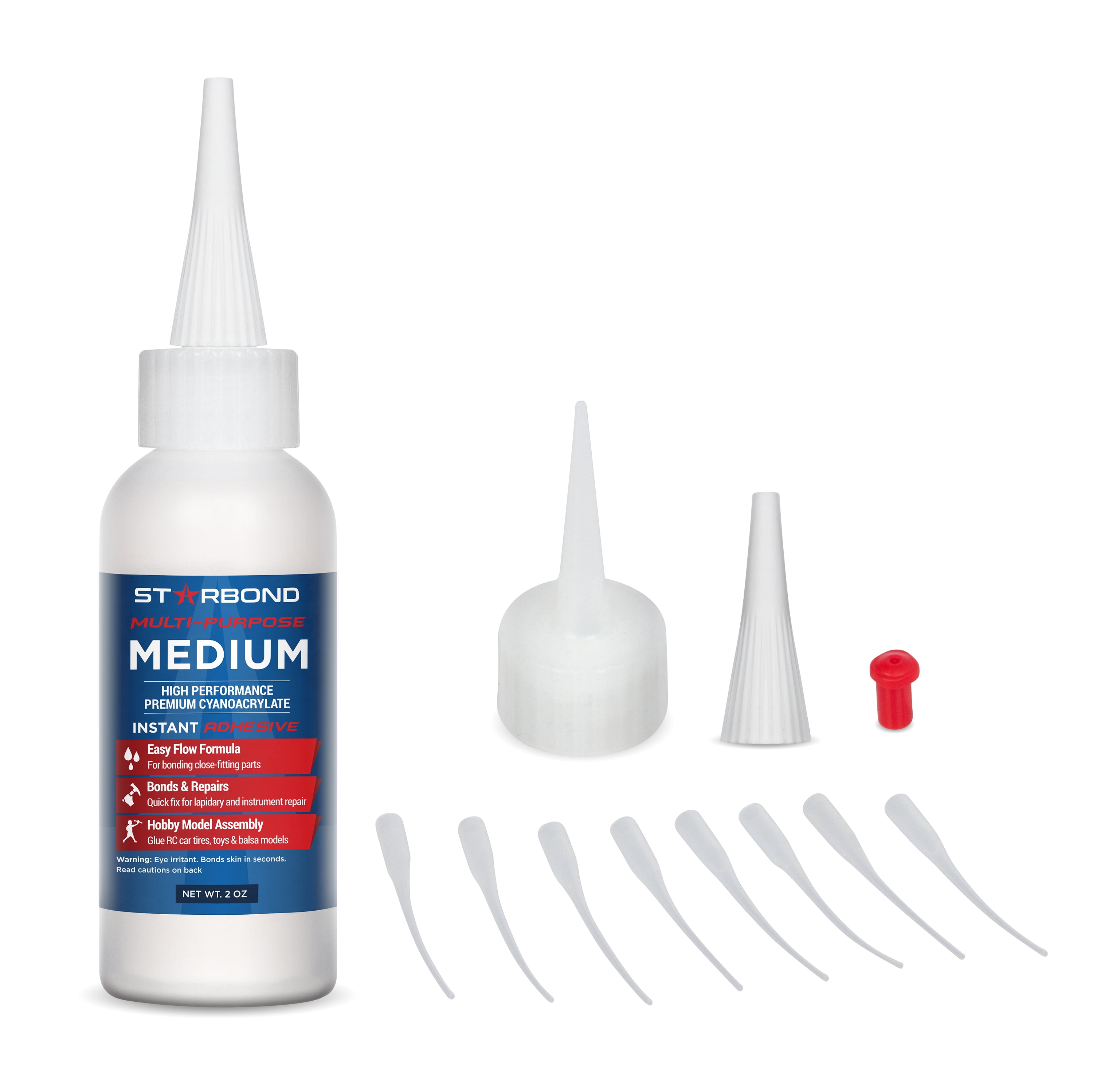 Starbond EM150 Medium PREMIUM CA Cyanoacrylate Adhesive Super Glue plus Extra Cap and Microtips, 2 oz. For Woodturning, P