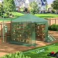 thumbnail image 6 of Polar Aurora 13.4x13.4x8.8 ft Walk-in GreenHouse,with Heavy-Duty Metal Frame and 180g Double Layer PE Cover, Indoor and Outdoor Green House Kit for Garden/Patio/Backyard, 6 of 7