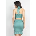 thumbnail image 2 of Halter Neck Crop Top & Skirts Set Sage' M, 2 of 5