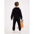 thumbnail image 6 of Usaibhir Toddler Boys Halloween Outfit Clothes Little Kids Skeleton Hoodie Pants Set Black Long Sleeve Clothing Set with Mask 2-6T, 6 of 9