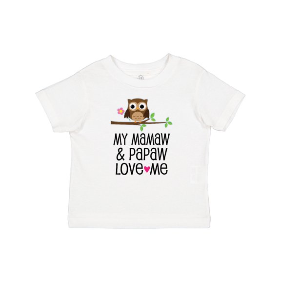 Inktastic Mamaw and Papaw Girl Granddaughter Owl Girls Baby T-Shirt