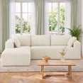 thumbnail image 5 of Asofer 105" Free Assembly Modular L-Shaped Sectional Couch, Pet Friendly Corduroy Cloud Sofa with Deep Seat, High Resilience Foam Boneless Sofa for Living Room, Beige, 5 of 9