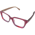 thumbnail image 4 of EYEGEMS Brand Eyeglasses +1.50 Women Eco Friendly Sustainable  Reading Glasses  Ladies Walnut Wood Red  & Multicolor 0552, 4 of 7