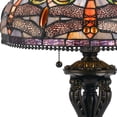 thumbnail image 2 of Table Lamp with Metal Body and Dragonfly Design Shade Multicolor, 2 of 5