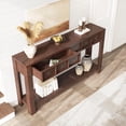 thumbnail image 6 of Soonbuy  Entryway Table with 2 Drawers & Open Storage Shelf, , 54-Inch Wooden Console Table,Sofa Table Behind Couch, Farmhouse Entry Foyer Table for Entryway, Hallway, Living Room, 6 of 9