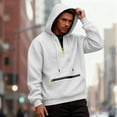 thumbnail image 6 of Thermal Hoodie for Men Drawstring Cuffed Long Sleeve Outdoor Pullover Top with Pockets for Hiking White S, 6 of 8
