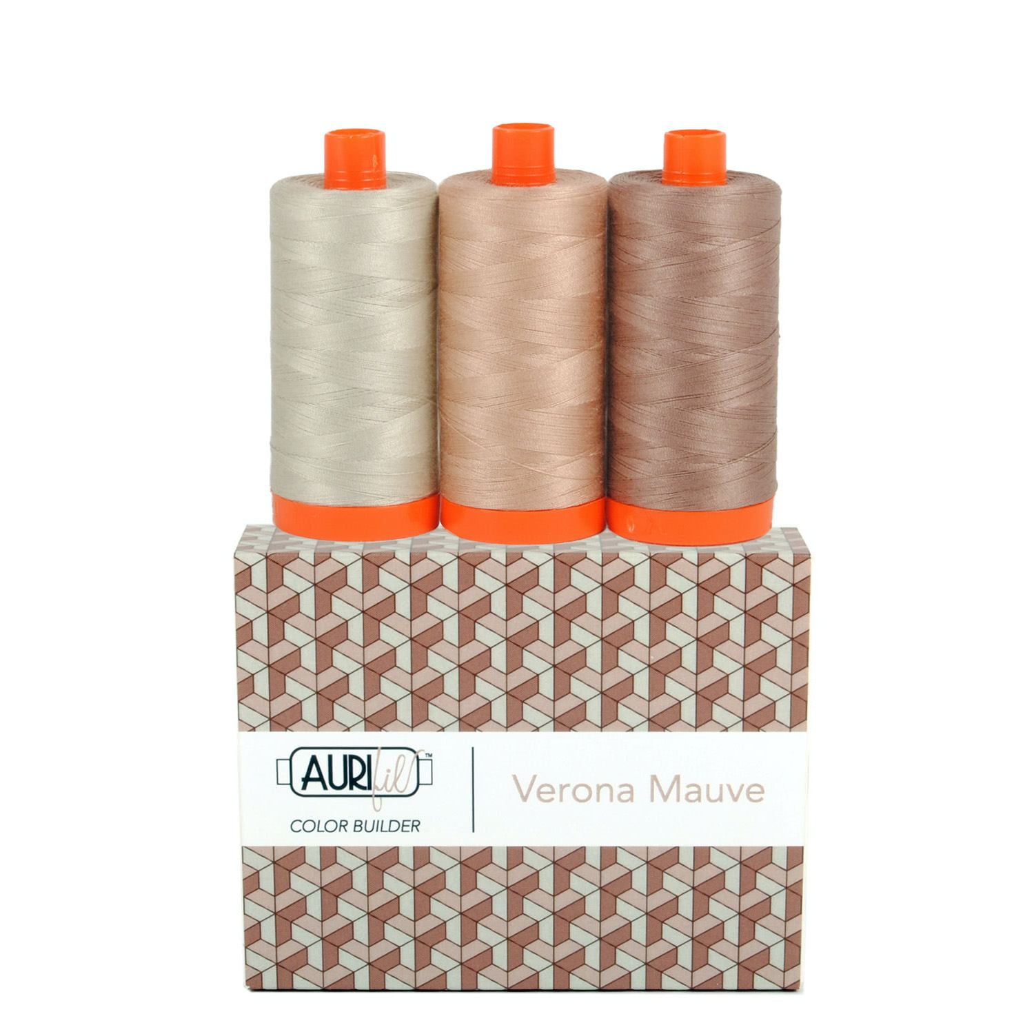 AURIFIL 100/% Cotton Mako 50wt BROWN 3 Spools 2312+6010+2360 1300m each