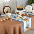thumbnail image 5 of Table Runner 72 Inches Long, Fall Pumpkins Eucalyptus Autumn Thanksgiving Blue Cotton Linen Table Runners Non-Slip Durable Dresser Scarves for Table Party Dinner Holiday Home Decor, 1 Pack, 5 of 5