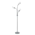 thumbnail image 1 of Catalina Lighting 20743-000 Lampadaire Moderne 3 avec Base de Lumières de Lecture Réglables et Nuances Blanches, 70,25", Argent Classique, 1 of 6