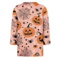 thumbnail image 5 of Garbnen Halloween Womens&nbsp;shirts Funny Ghost Pumpkin Full Moon Graphic Shirts for Women 3/4 Sleeve Crew Neck Holiday Dressy Women's Fall Clothes Yellow XL, 5 of 5