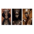 thumbnail image 2 of Designart "Traditional African Beauty in Sunset Hues" African American Woman Wall Art Set Of 3 - Woman African American Brown Gallery Set For Office Decor, 2 of 6