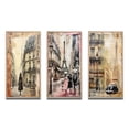 thumbnail image 2 of Designart "Vintage Collage Paris Chronicles I" City Paris Framed Wall Art Set Of 3 - Brown Paris Frame Gallery Wall Set For Home Decor, 2 of 6