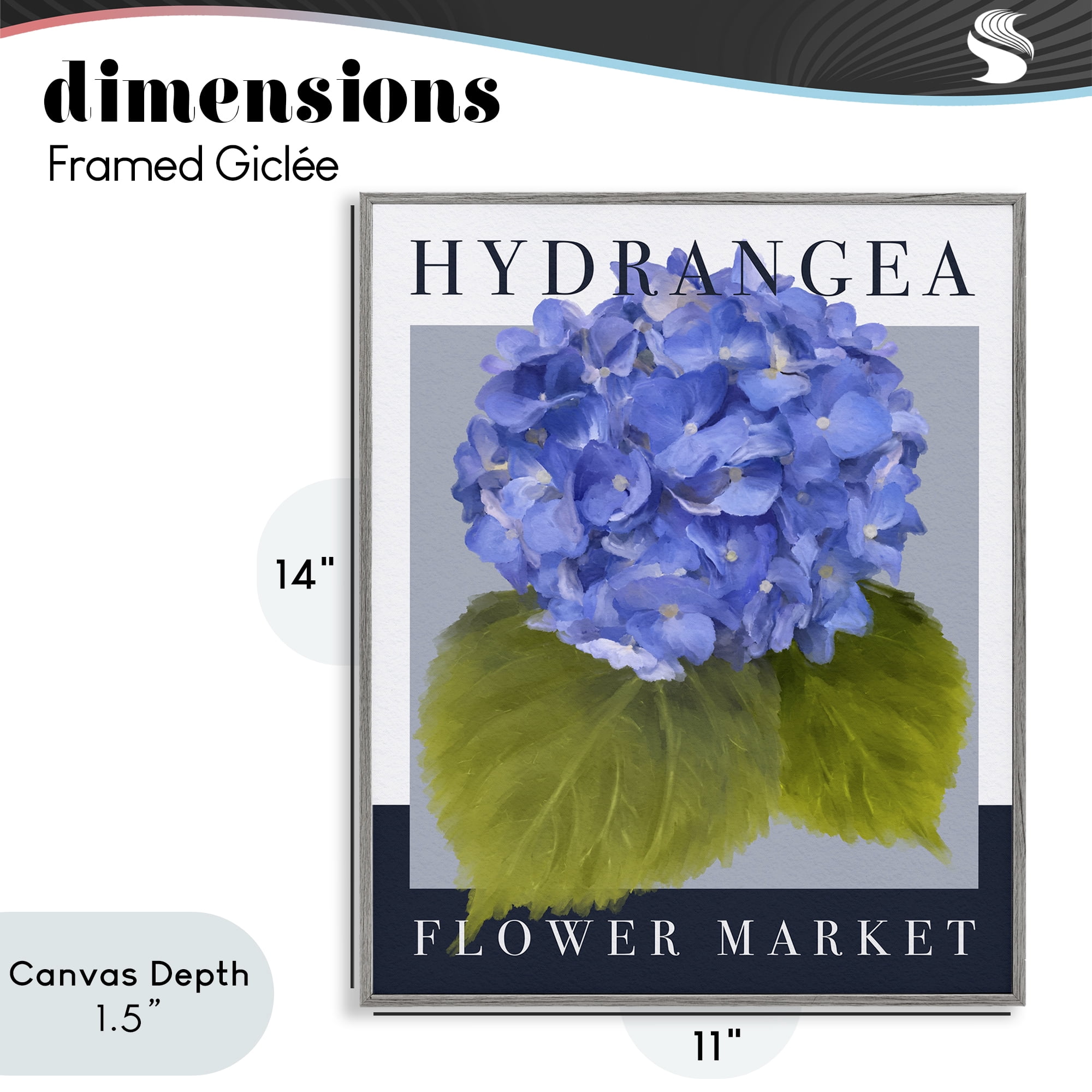 Stupell Industries Hydrangea Flower Market Gray Framed Giclee Art, design by Jennifer Stith