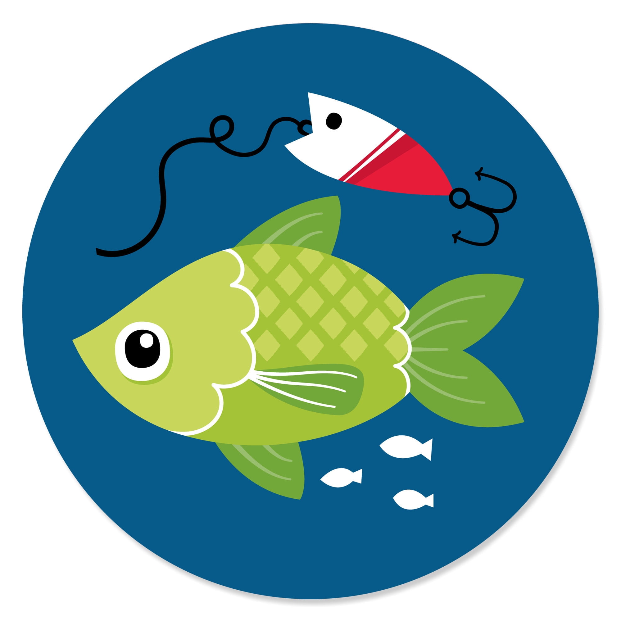 Let’s Go Fishing Fish Themed Birthday Party or Baby Shower Circle
