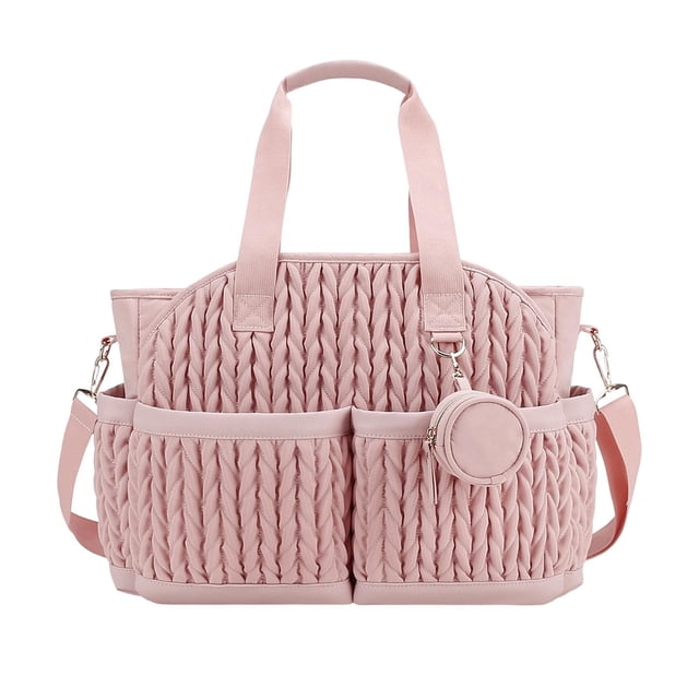 Lipstore Mummy Changing Bag Diaper Bag Tote Multipurpose Mom Gift Waterproof Essentials Storage Handbag for Outdoor Trip Outgoing Pink