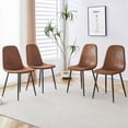 thumbnail image 4 of Miekor Furniture A set of 6 modern medieval style restaurant cushioned armchairs, equipped with soft suede cushions and black metal legs, suitable for kitchens, lounges, and farmhouses. B0501A BS3447, 4 of 6