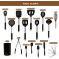 thumbnail image 2 of MUSENTIAL 20-Piece Kitchen Utensil Set with Holder, BPA-Free Silicone and Stainless Steel Handle, Non-Stick and Heat Resistant Cooking Spatula Utensil Set (Black/Silver), 2 of 6