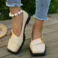 thumbnail image 2 of Oxfords Dress Shoes for Women Ladies Fashion Leather Square Toe Chunky Low Heels Slip on Formal Penny Loafers, 2 of 6