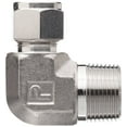 thumbnail image 2 of Parker A-Lok 8MSEL4N-316 316 Stainless Steel Compression Tube Fitting, 90 Degree Elbow, 1/2" Tube OD x 1/4" NPT Male CA2, 2 of 2