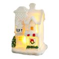 thumbnail image 1 of Decoración de casa de pueblo navideña, casa navideña de resina iluminada, escena navideña de resina, casas de pueblo, ciudad con luz LED blanca cálida, edificio coleccionable navideño que funciona, 1 of 5