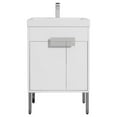 thumbnail image 5 of 24" Freestanding Bathroom Vanity with Sink & Mirror & Medicine Cabinet - Chrome Hardware - Matte White, 5 of 8