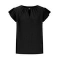 thumbnail image 5 of Zunfeo Summer Tops for Women 2025 Casual Cozy Boho Tops Short Sleeve Ruffles Eyelet Tops Black S, 5 of 9