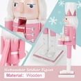 thumbnail image 5 of TJT 2Pcs 12'' Nutcracker Decorations, Christmas Nutcracker Soldier Ornaments Festive Collectible Xmas Figures Decorative Gift Indoor, Pink, 5 of 9