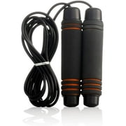 310 Nutrition Adjustable Black Jump Rope with Foam Grip Handles, Non Weighted